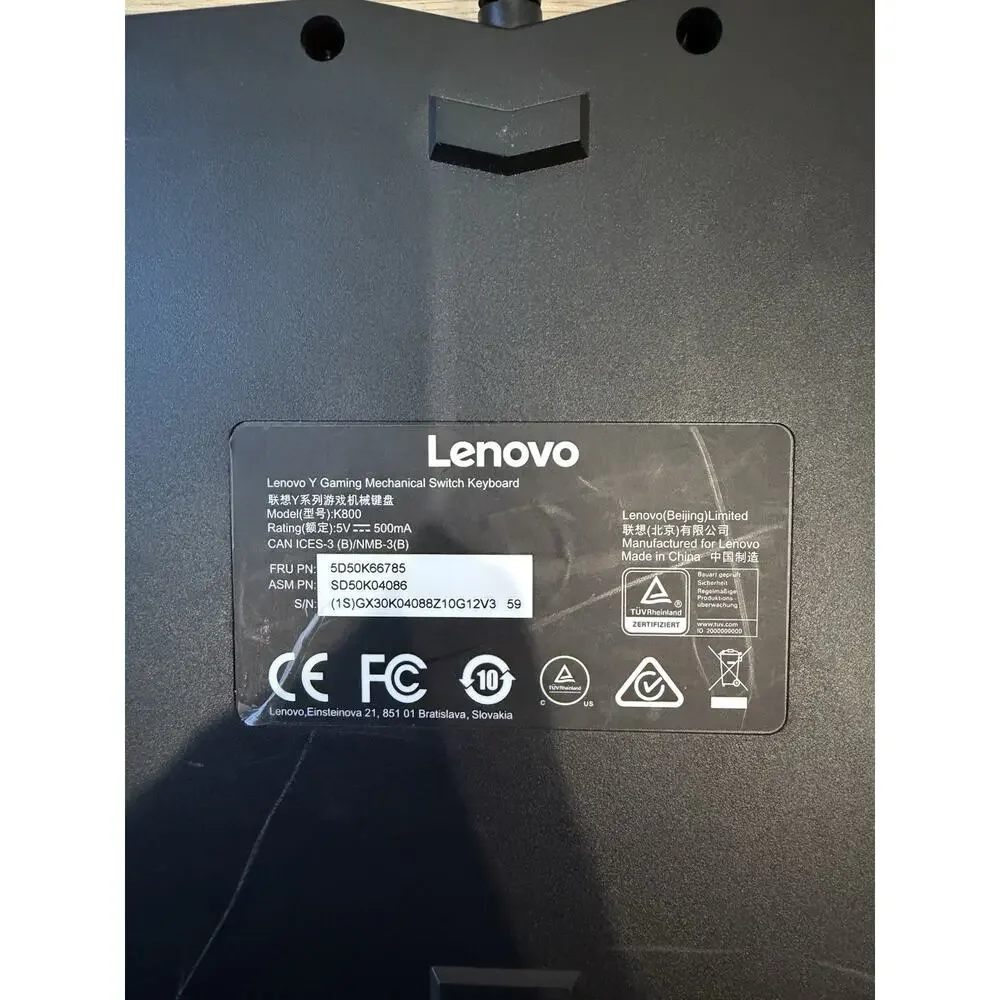 Lenovo Y Gaming Mechanical Switch Keyboard K800 - Tested and Working